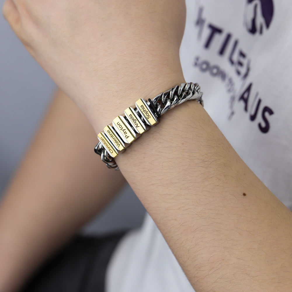Exquisite Fashion Customizable Alphabet Cuban Chain Design Versatile Jewelry