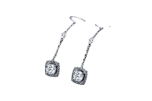 Light Luxury Long 925 silver Zircon Earrings