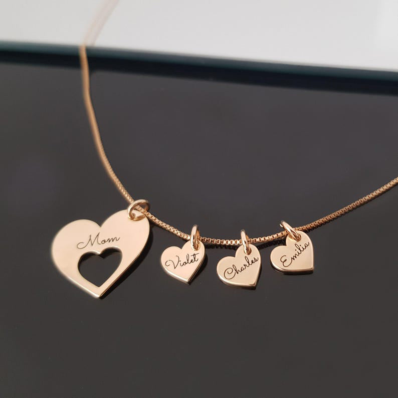 Love heart with customizable name design light luxury style necklace