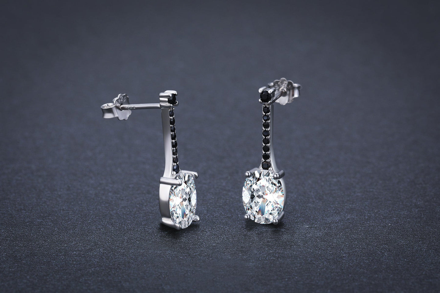 All-match Oval Zircon 925 Silver plated Earrings