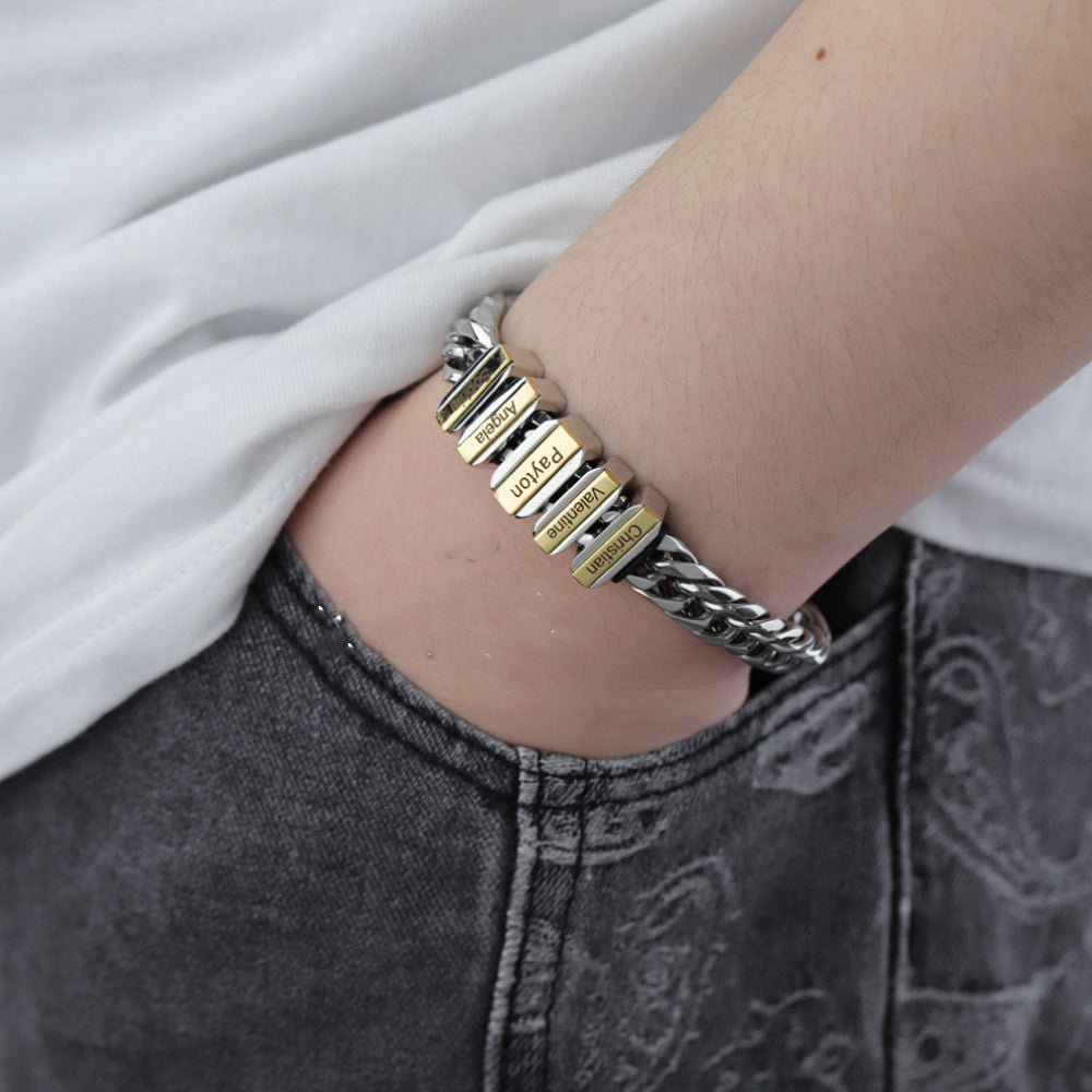 Exquisite Fashion Customizable Alphabet Cuban Chain Design Versatile Jewelry