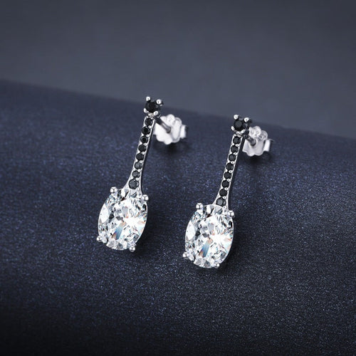 All-match Oval Zircon 925 Silver plated Earrings
