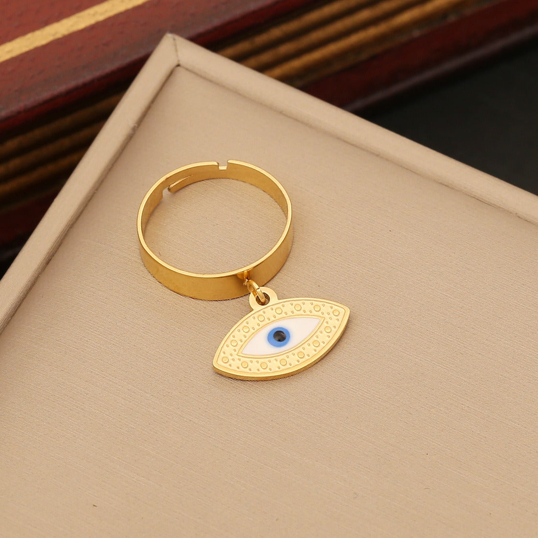 18K Gold Demon Eye Design Fashion Personalized Bracelet Earring Ring Set