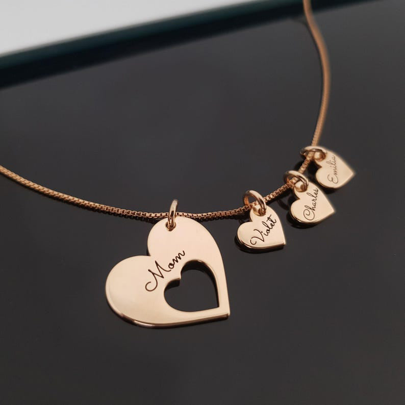 Love heart with customizable name design light luxury style necklace