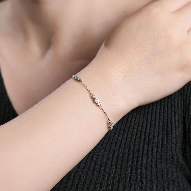 European And American Fashion Minimalist Moissanite Bracelet Niche