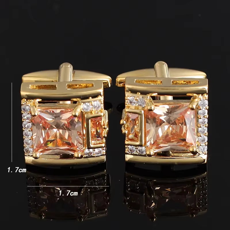Tough Square Zircon Stone Cufflinks for Man Luxury Shirt Suit Cufflinks Black Stone Cufflinks Gift Accesories for Man