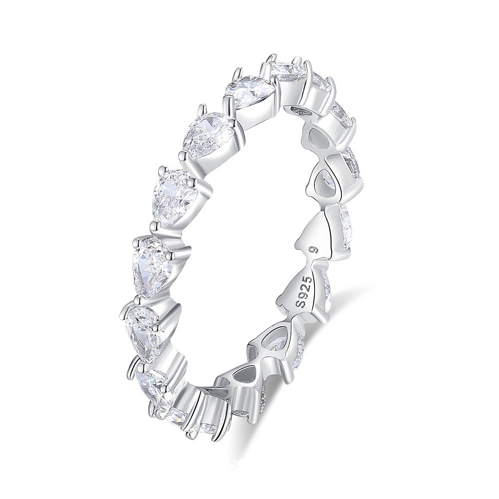 S925 silver diamond design beautiful dazzling ring