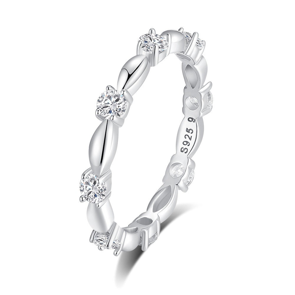 S925 silver diamond design beautiful dazzling ring