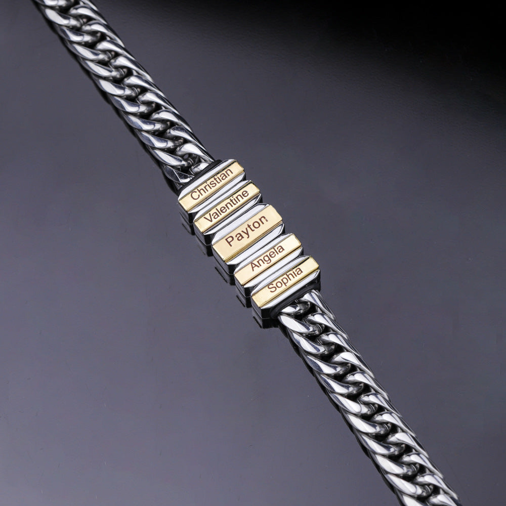 Exquisite Fashion Customizable Alphabet Cuban Chain Design Versatile Jewelry