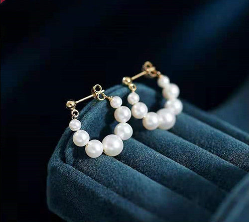 Silver Needle Japanese And Korean Pearl Earrings Non-piercing