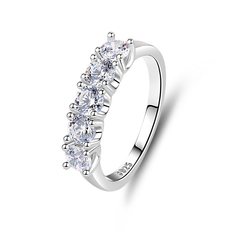 S925 silver diamond design beautiful dazzling ring