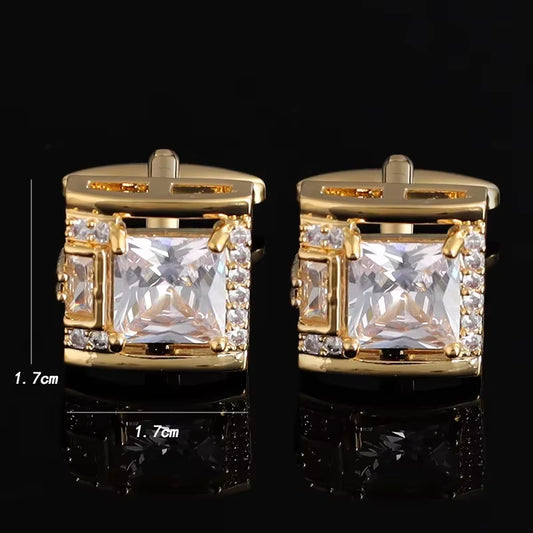 Tough Square Zircon Stone Cufflinks for Man Luxury Shirt Suit Cufflinks Black Stone Cufflinks Gift Accesories for Man