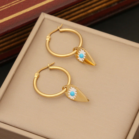 18K Gold Demon Eye Design Fashion Personalized Bracelet Earring Ring Set