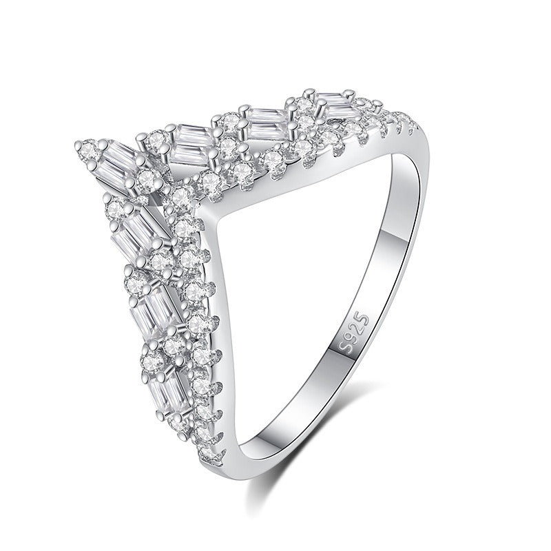 S925 silver diamond design beautiful dazzling ring