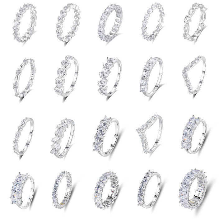 S925 silver diamond design beautiful dazzling ring