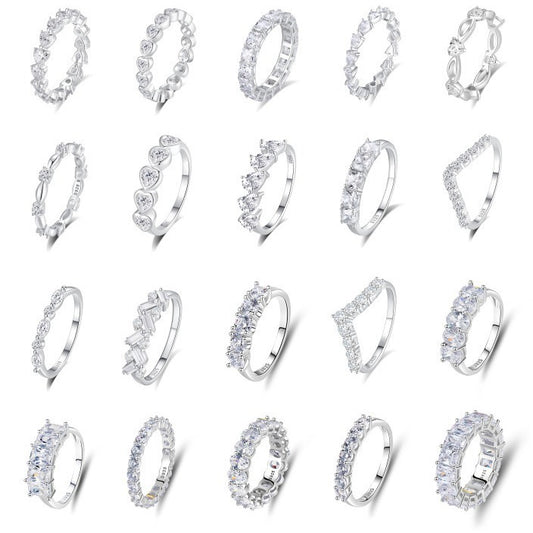 S925 silver diamond design beautiful dazzling ring