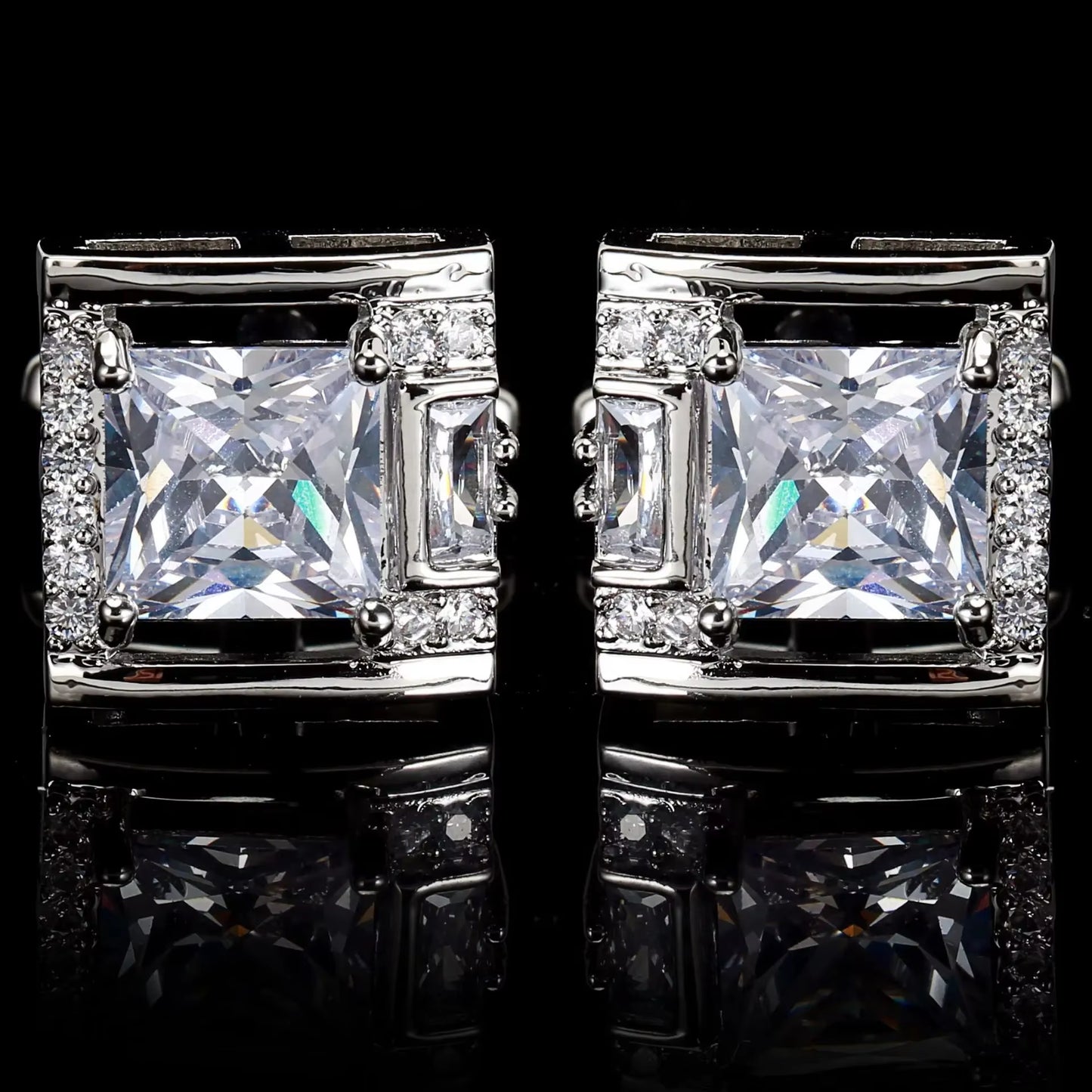 Tough Square Zircon Stone Cufflinks for Man Luxury Shirt Suit Cufflinks Black Stone Cufflinks Gift Accesories for Man