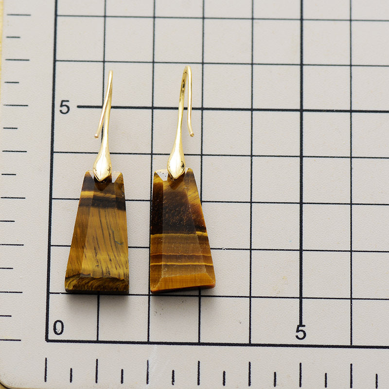 Bohemian Geometric Pendant Earrings Natural Stone Ornament Jewelry