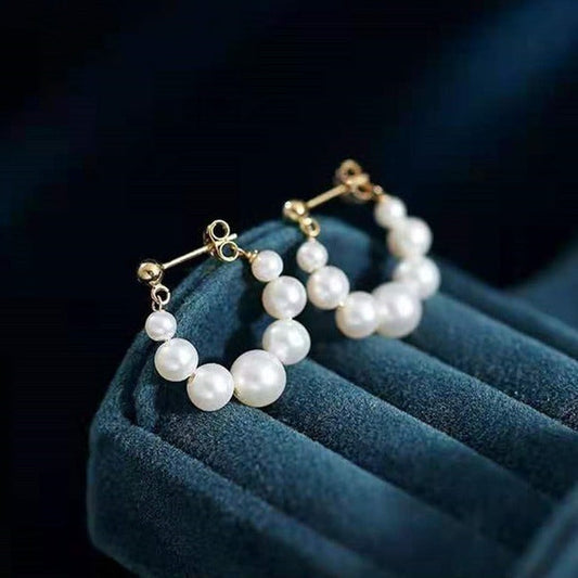 Silver Needle Japanese And Korean Pearl Earrings Non-piercing