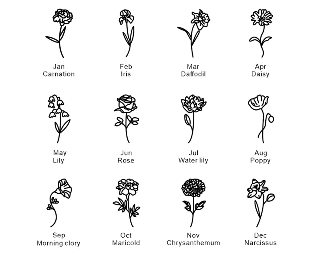 【S925 Silver】Birthday flower with customizable name design light luxury fashion necklace