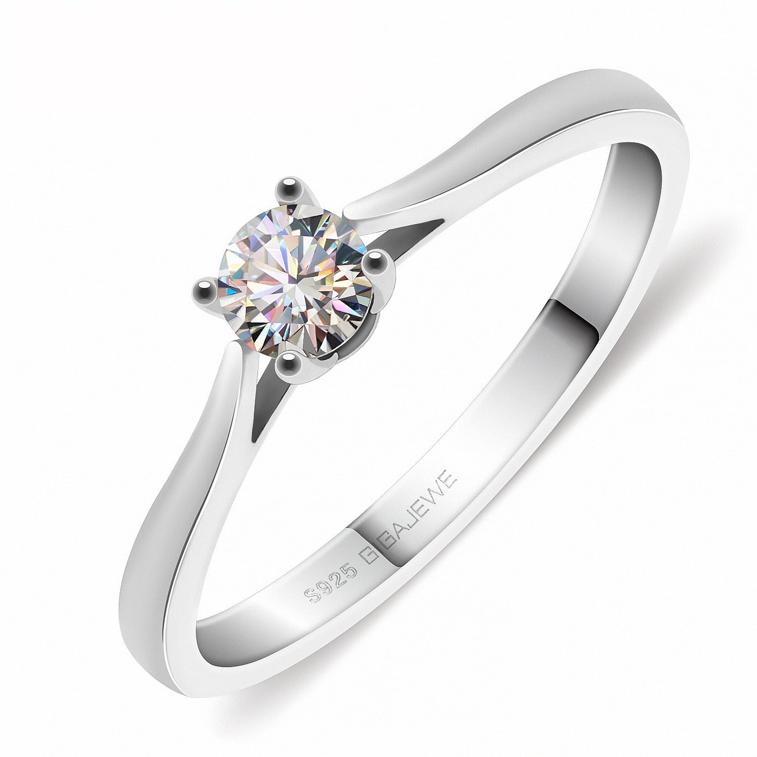 Silver Simple Women's Ring Wedding Moissanite