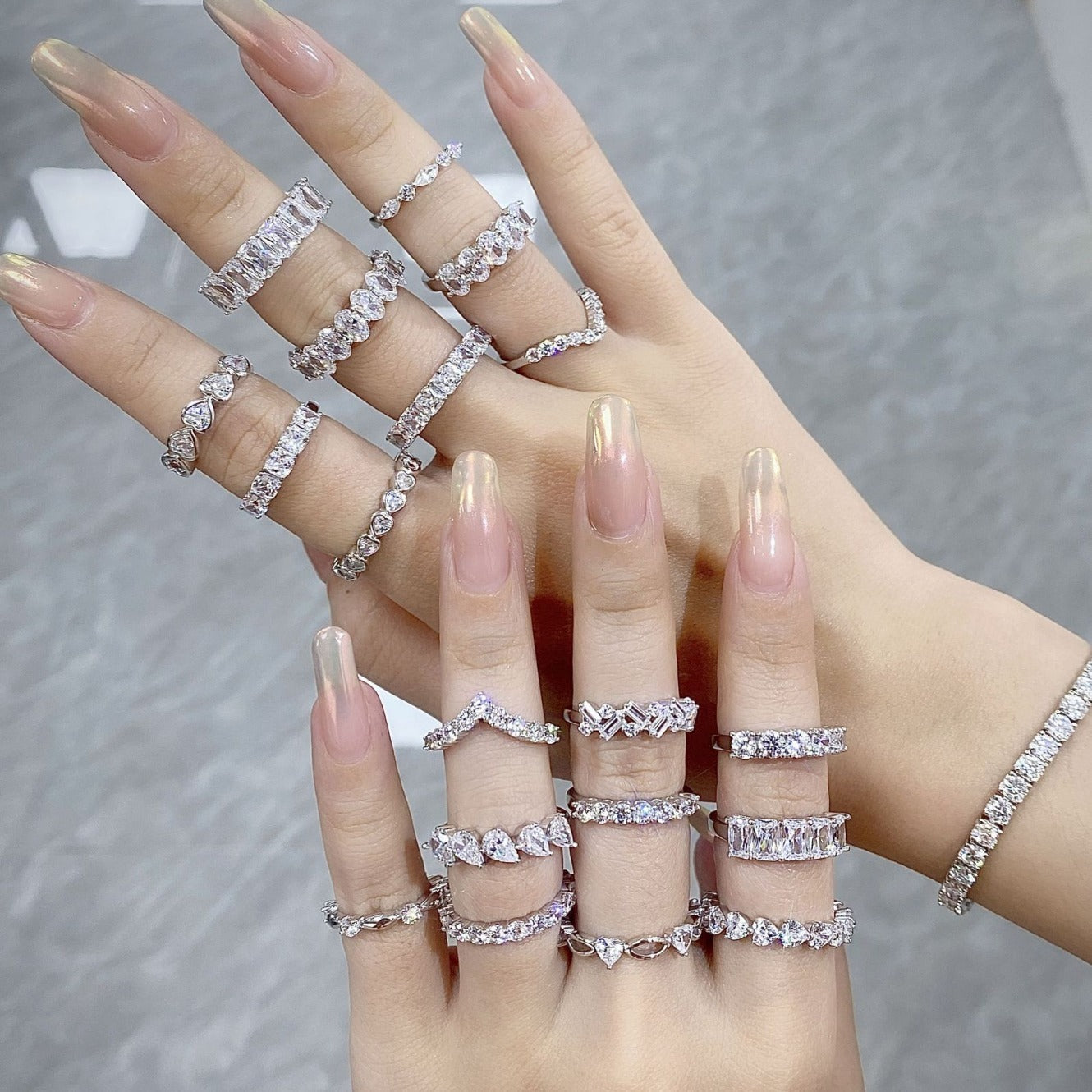S925 silver diamond design beautiful dazzling ring