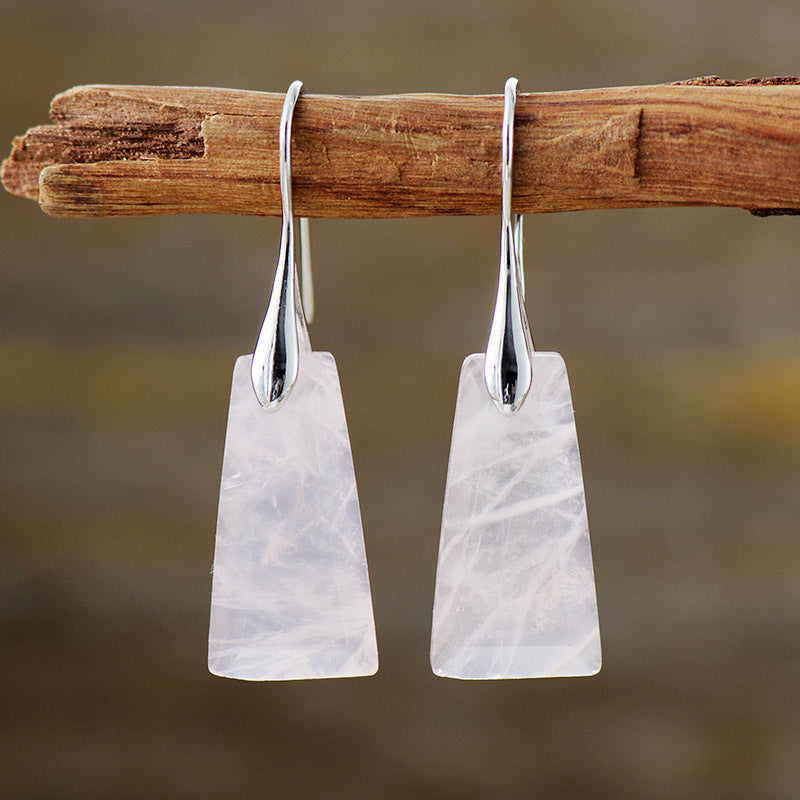 Bohemian Geometric Pendant Earrings Natural Stone Ornament Jewelry