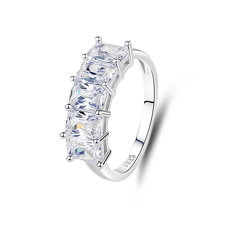 S925 silver diamond design beautiful dazzling ring