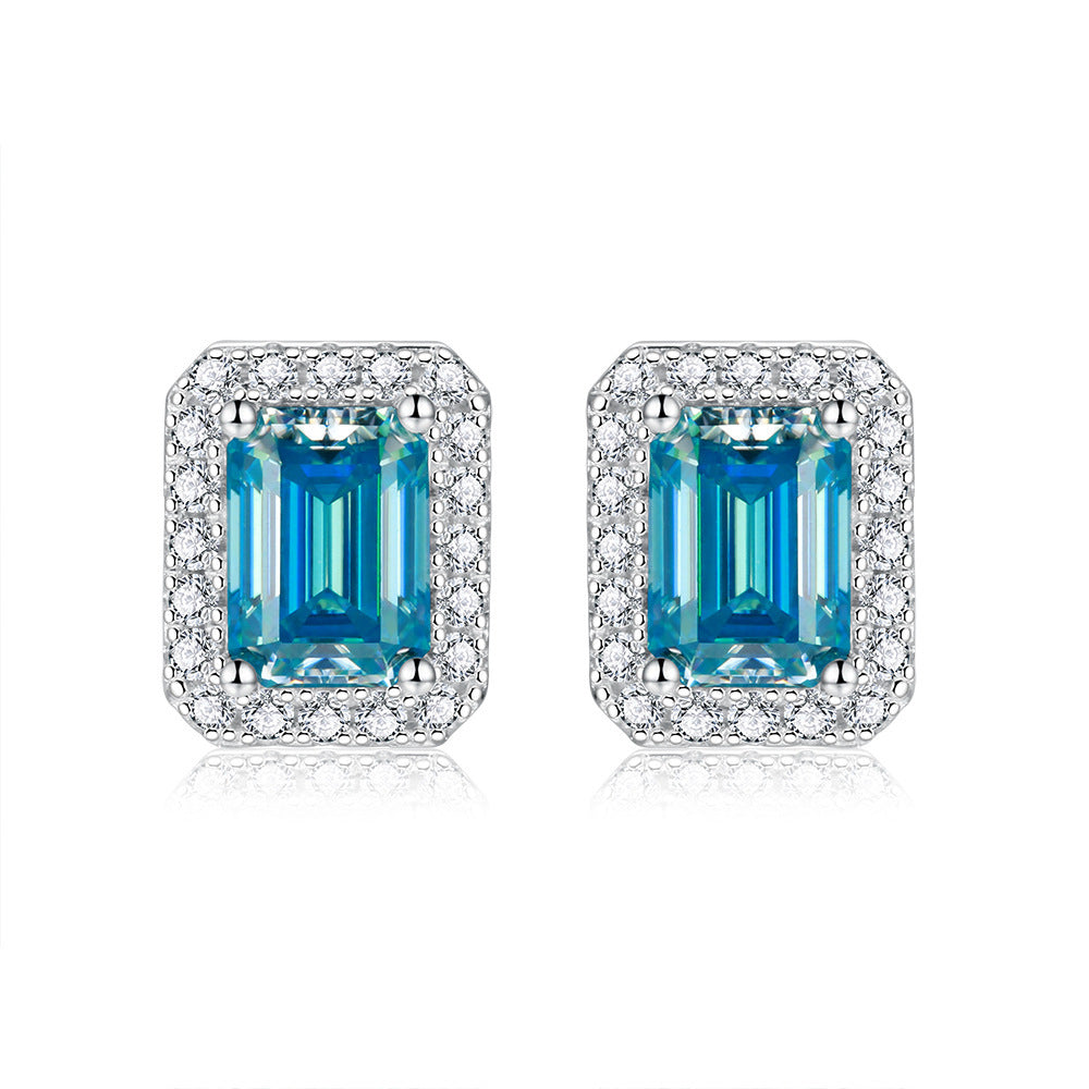 Women's Moissanite Emerald Cut Earrings