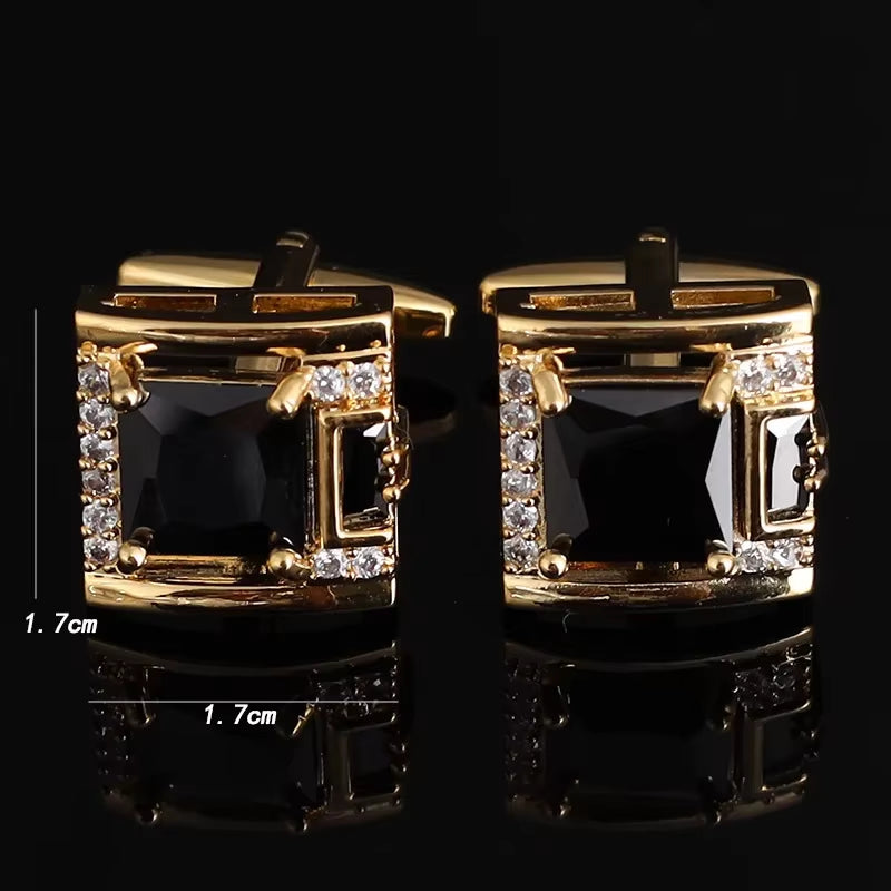 Tough Square Zircon Stone Cufflinks for Man Luxury Shirt Suit Cufflinks Black Stone Cufflinks Gift Accesories for Man
