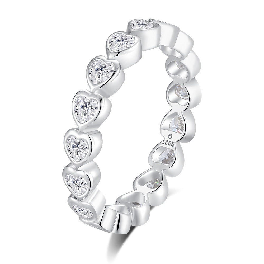 S925 silver diamond design beautiful dazzling ring
